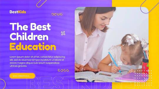最佳儿童教育宣传片图文展示AE模板