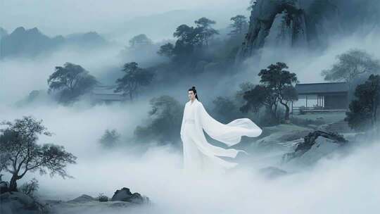 水墨山水中国风古风背景水墨意境山水