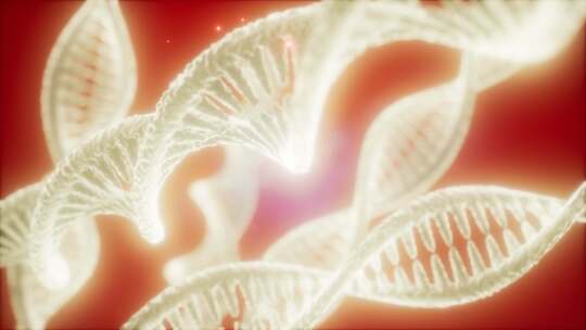 旋转的DNA与分子结构3D渲染