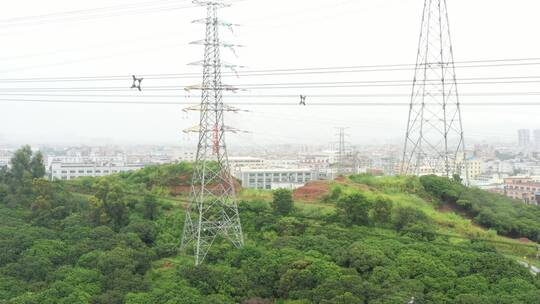 航拍深圳龙华区观澜园林绿化及居住区绿化