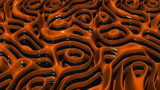 背景与橙色黑色油漆的波浪，独家，3D渲染