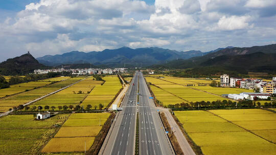 合集浙江义乌美丽乡村金秋田园公路风光航拍