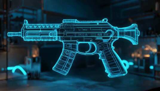 科幻风格虚拟枪械展示