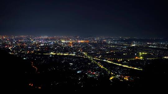 泉州夜景延时500米高空航拍城市泉州市区