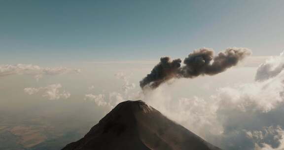 火山，烟雾，危地马拉，火地岛