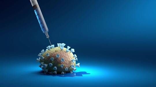 疫苗与新冠病毒概念展示