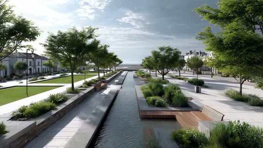 城市生态景观水渠绿化设计