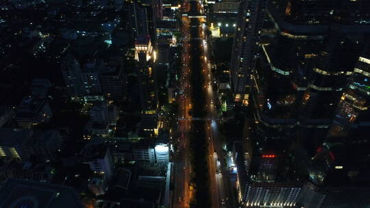 航拍夜晚城市景观视频素材模板下载