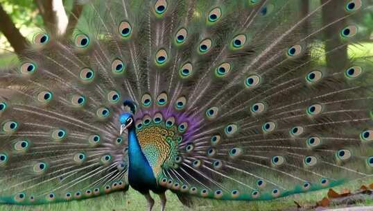 开屏孔雀特写素材