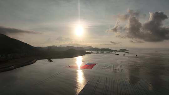 福建霞浦清晨日出航拍