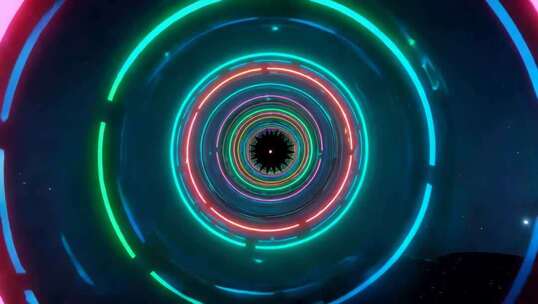 动感霓虹隧道素材