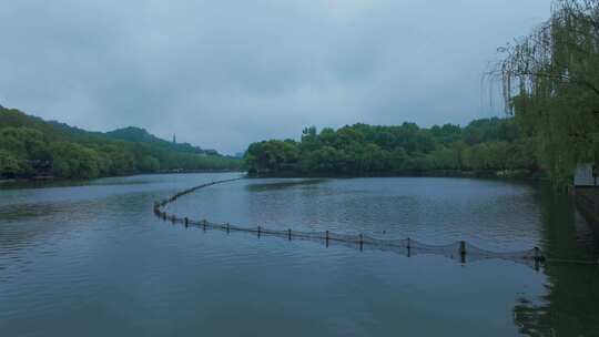 杭州西湖烟雨 地面镜头