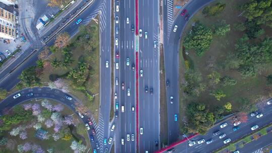 航拍城市建筑道路交通车流视频素材模板下载