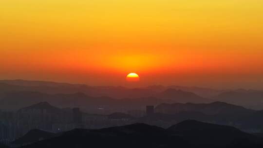 大气日出日落航拍