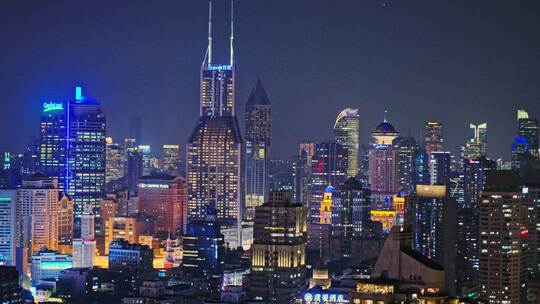 上海璀璨夜景下的高楼大厦