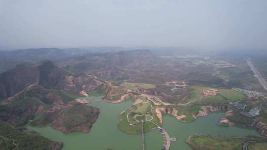 湖南郴州高倚岭风景区丹霞地貌航拍