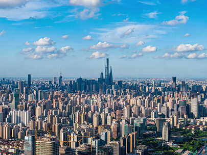 上海徐汇西岸龙华航拍延时水晶天