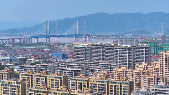 浙江省台州市椒江区航拍城市高楼大厦风景风