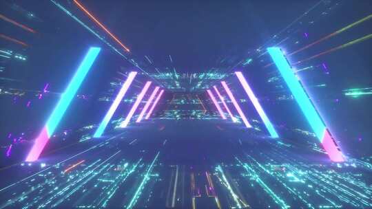 科幻通道数字背景穿梭