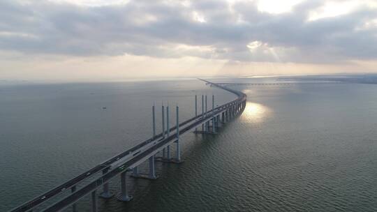 航拍胶洲湾跨海大桥视频素材模板下载