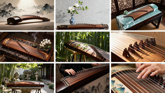 古筝唯美音乐古典乐器 古筝唯美意境
