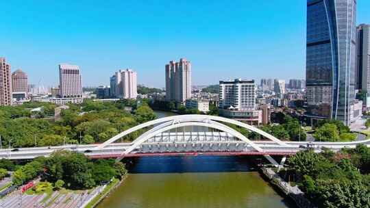 航拍广东中山市城区大全景