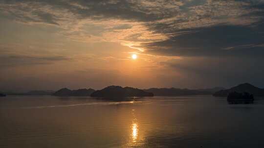8K千岛湖黄昏日落 延时摄影