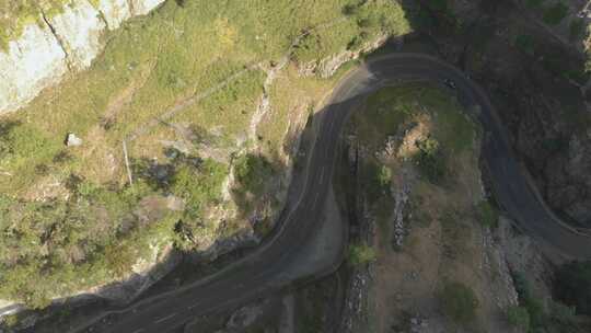 道路，转弯，山丘，天线