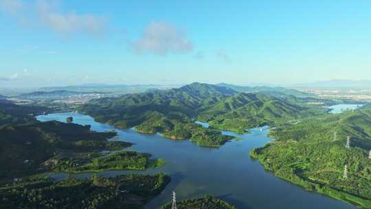 4k广东绿水青山水库巡视自然风光航拍