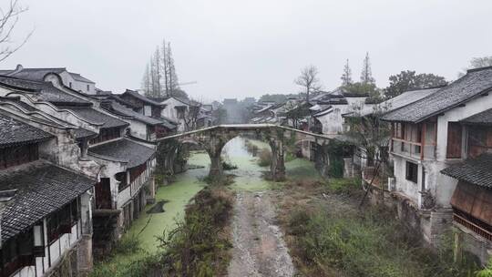 江南雪景古镇雪景浙江盐官古城