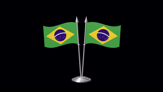 巴西交叉旗阿尔法视频素材模板下载