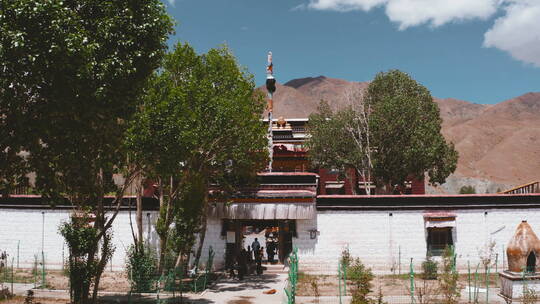西藏日喀则市桑珠孜区夏鲁寺视频素材模板下载