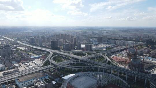 上海汶水路立交桥4K航拍