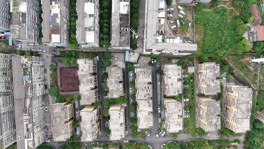 城市住宅小区步梯房航拍