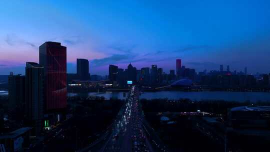 沈阳青年大街夜景视频素材模板下载