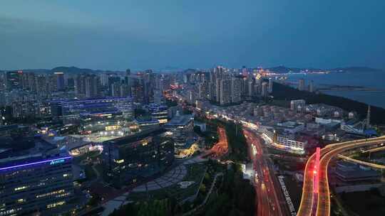 繁华夜景 城市夜景 城市夜景航拍