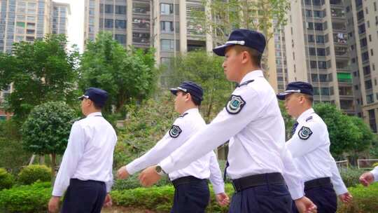 小区保安巡逻队伍
