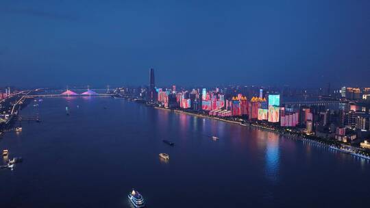 武汉城市空镜夜晚视频素材模板下载
