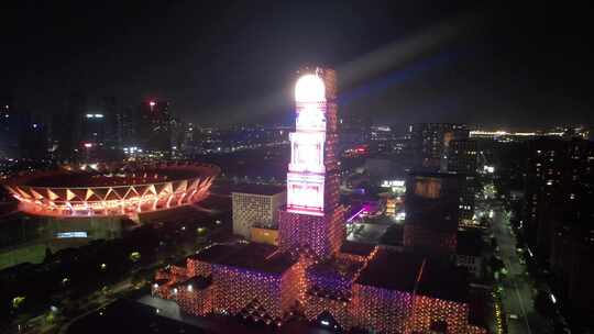 合集广东佛山城市夜景灯光航拍