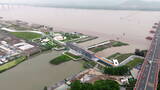 台州椒江大桥体育公园标志性建筑闸口高清在线视频素材下载