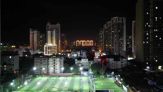 广西玉林夜景玉林城市建设航拍