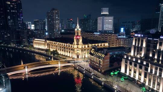上海邮政博物馆夜景航拍
