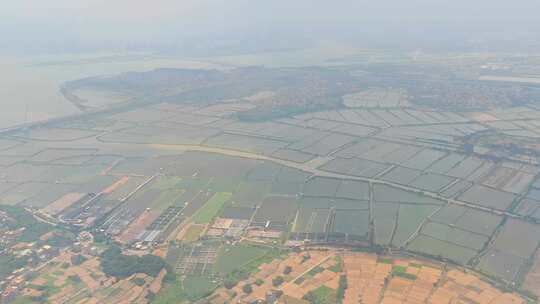 航拍福建厦门海湾城乡结合部农田开发建设