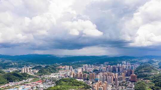 遵义市播州区局部降雨航拍延时