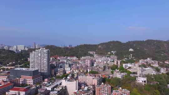 思明区山上俯瞰城市建筑群全景