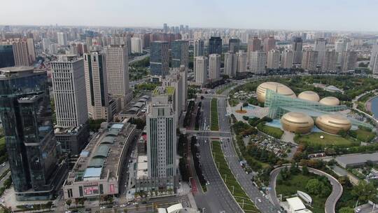 航拍河南郑州城市风光建筑视频素材模板下载