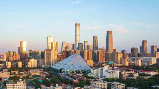 北京城市风光日转夜