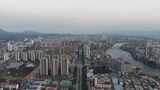 航拍广西百色日落晚霞夕阳高清在线视频素材下载