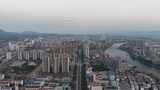 航拍广西百色日落晚霞夕阳高清在线视频素材下载
