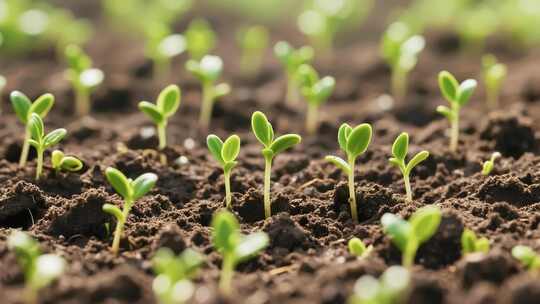 土壤中幼苗生长实拍素材